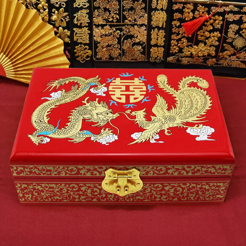 Chinese Style Wooden Lacquer Box Pu Er Tea