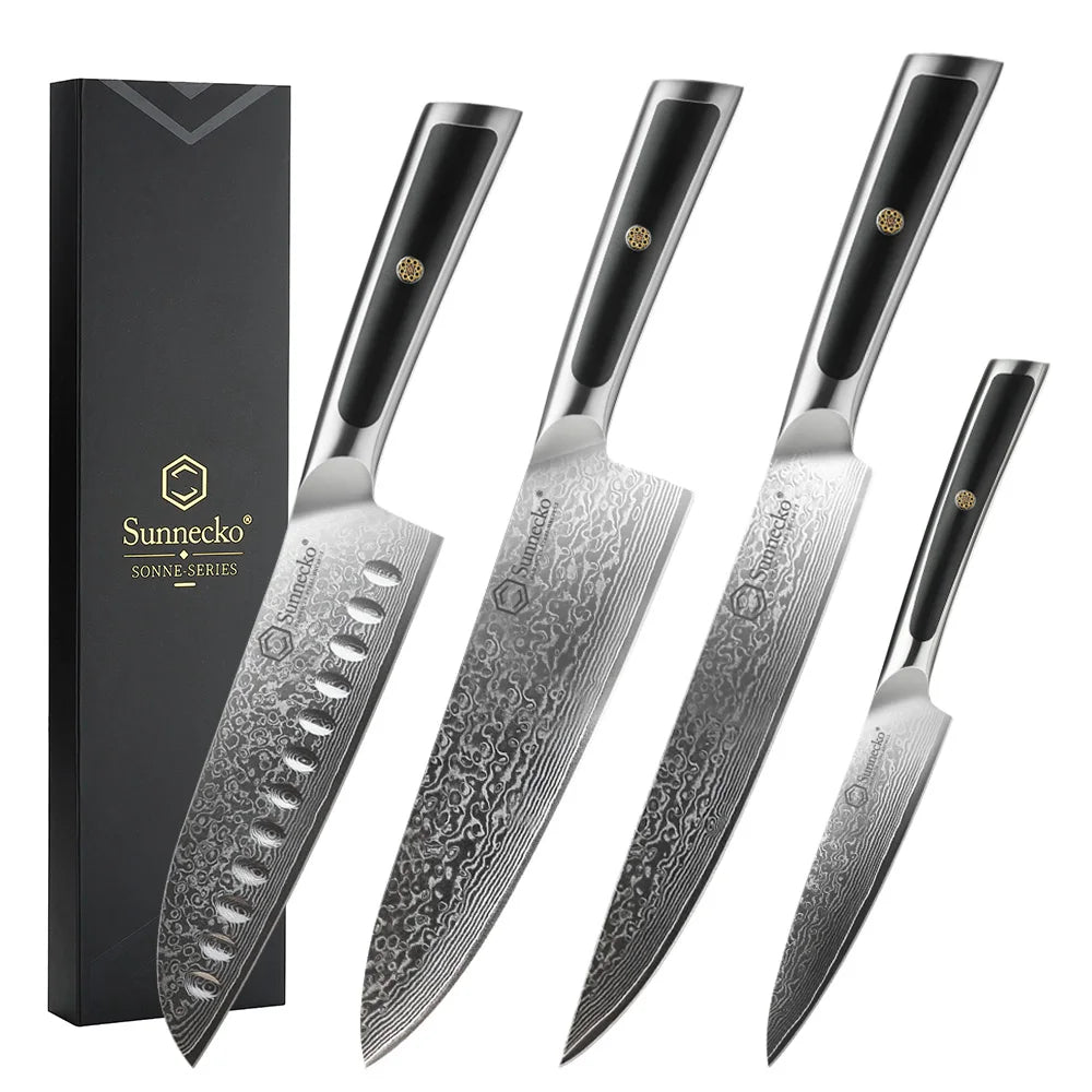 Sunnecko Damascus Steel Knives High Carbon Vg10 Core