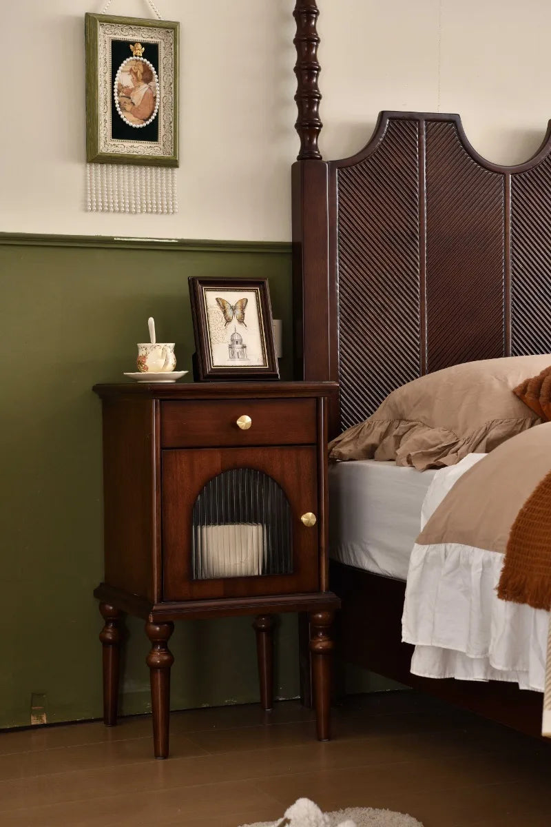 Solid Wood Bedside Table Bedroom Furniture Victorian Antique