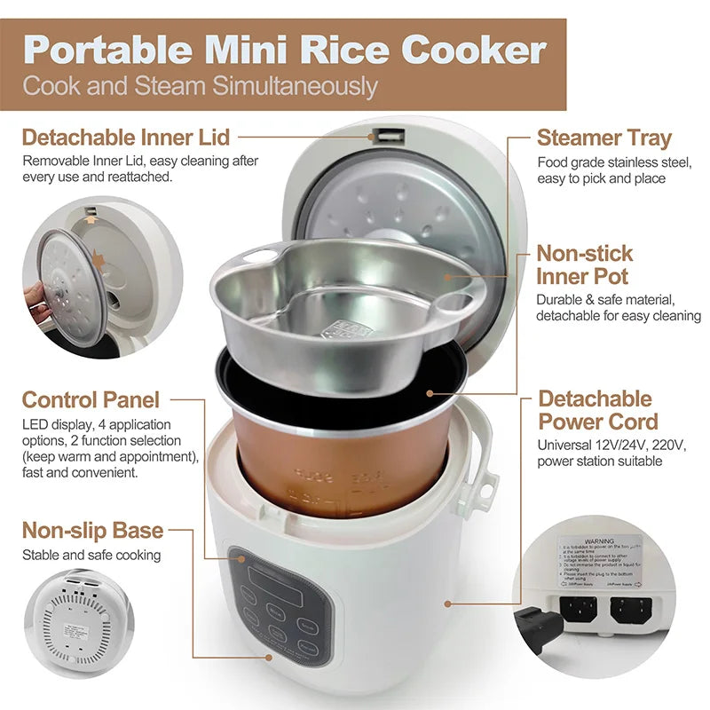 Car Rice Cooker 12v 24v 220v Car Dual