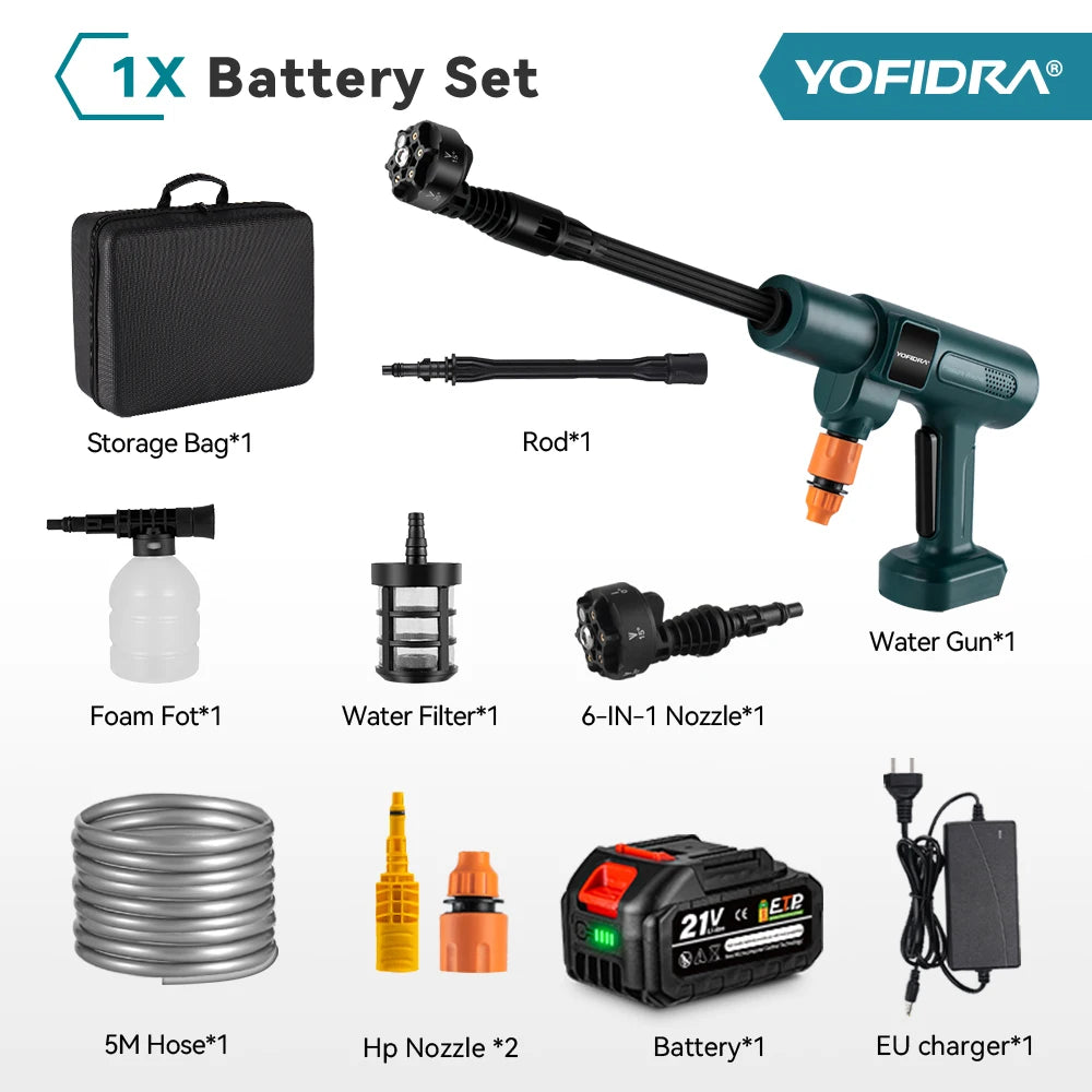 Yofidra 200bar Brushless Electric High Pressure Washer Water