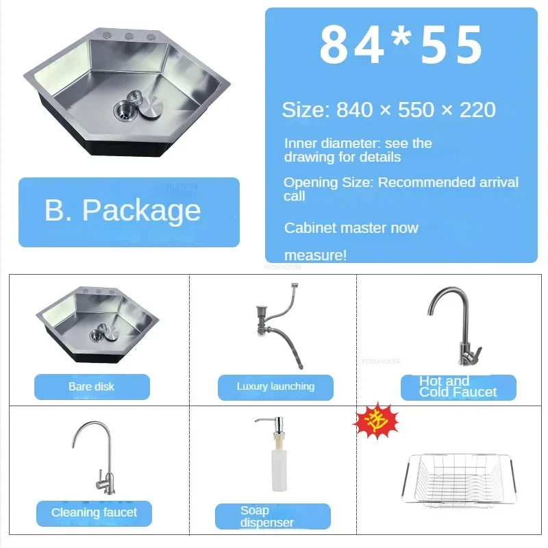 Diamond Shaped Sinks Stainless Steel Creative Corner Dish