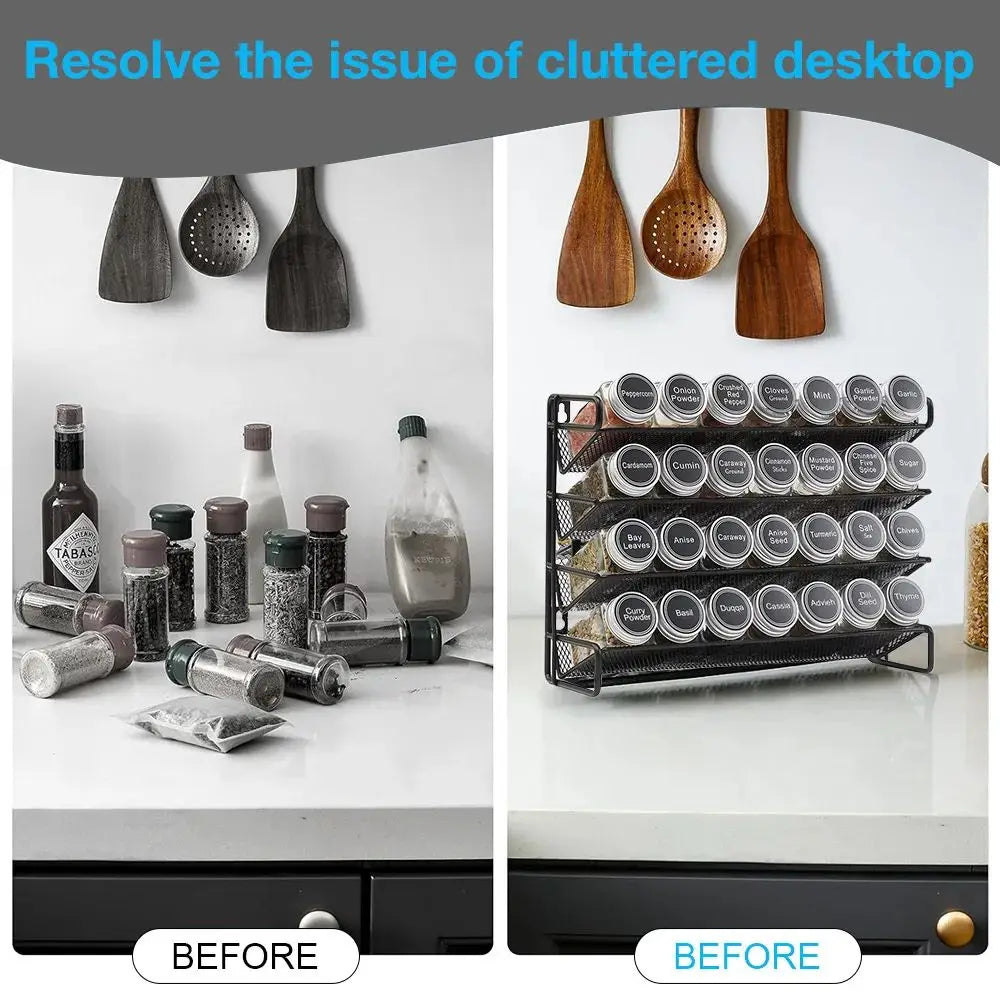 3/4tier Spice Rack Counter Standing Wall Mounted Spice