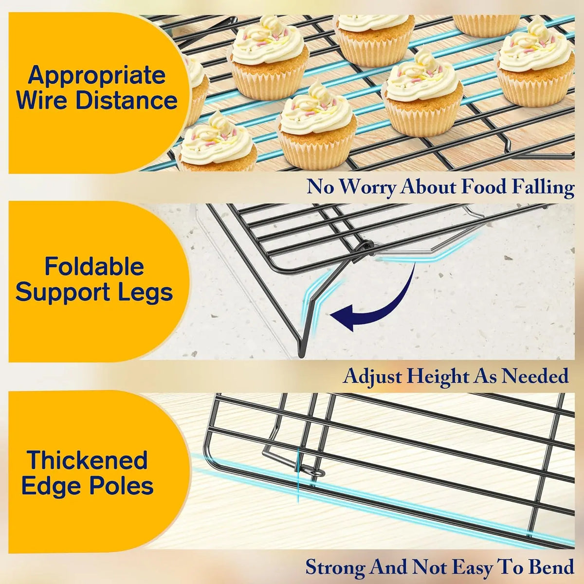 Stackable Cooling Rack Baking Tier Oven Safe Baking