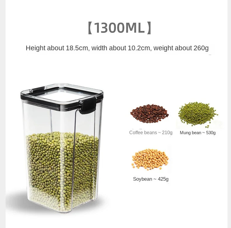 1-4pcs Sealed Jars Organizer Grain Storage Boxes Large