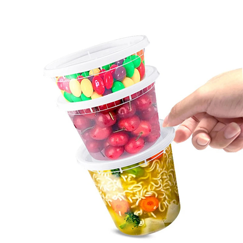 10pcs Clear Food-Grade Bpa-Free Storage Container Lid Microwave