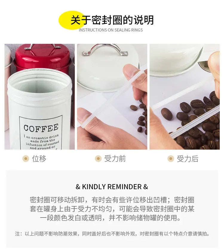 Canisters Coffee Tea Sugar Flour Metal Tin Jars