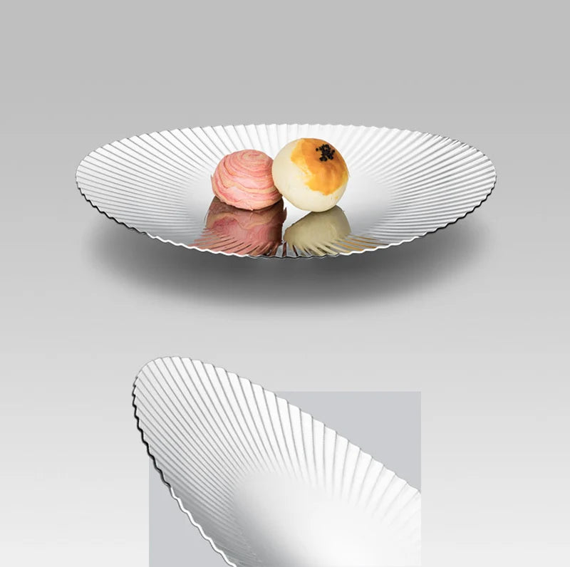 Nordic Luxury Stainless Steel Serving Tray Dish Dining