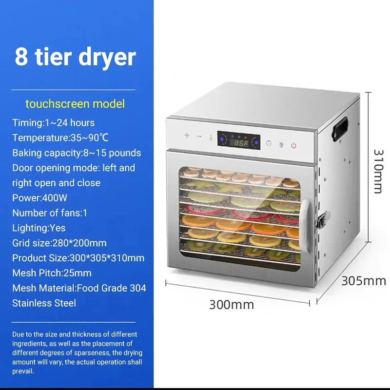 Divedeer 6-18 Layer Touch Screen Food Dehydrator Fruits