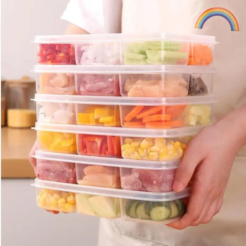 Transparent Grids Storage Box Refrigerator Large Capacity