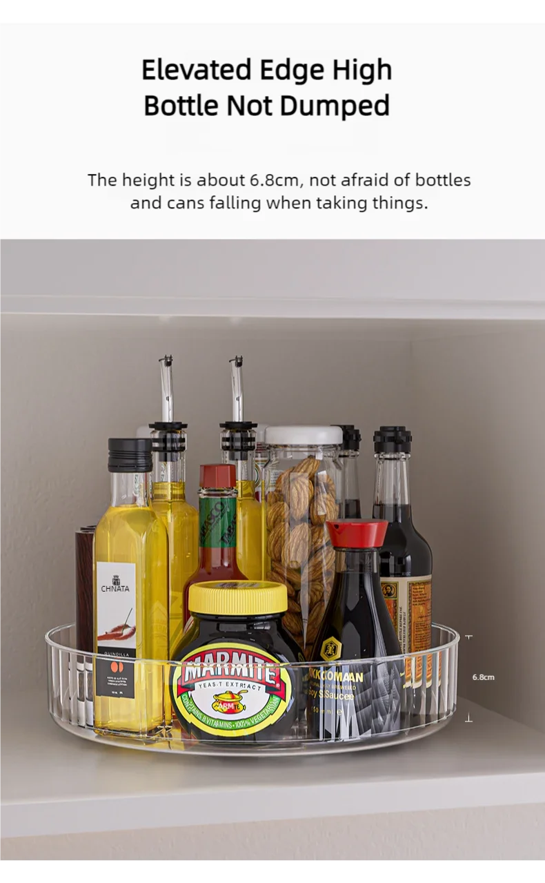 360 Rotating Tray Lazy Susan Fridge Organizer Turntable