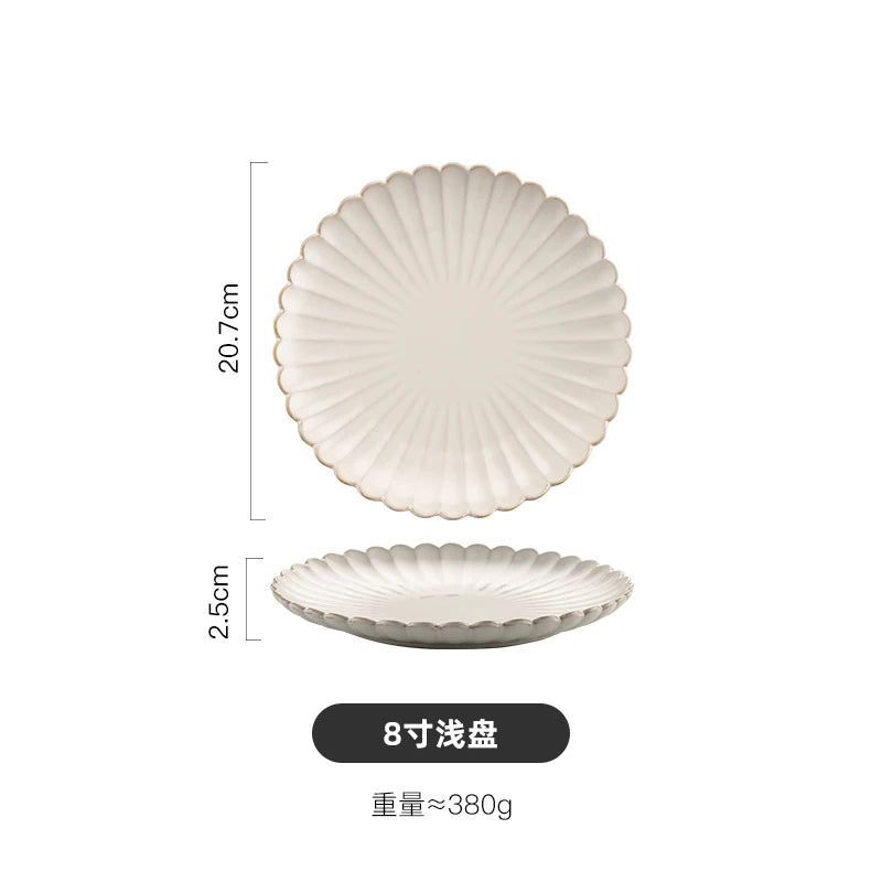 Nordic White Bowls Dinner Plates Ceramic White Glaze