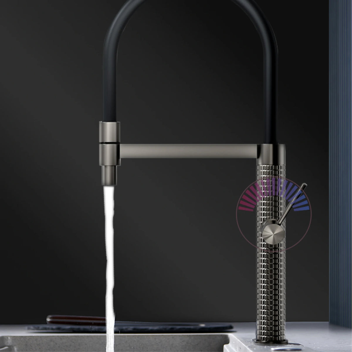 Aitana Gun Gray Luxury Brass Faucet Handle Cold