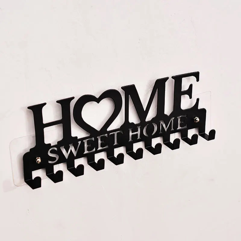 Sweet Black Metal Balcony Wall-Mounted Clothes Rack Key
