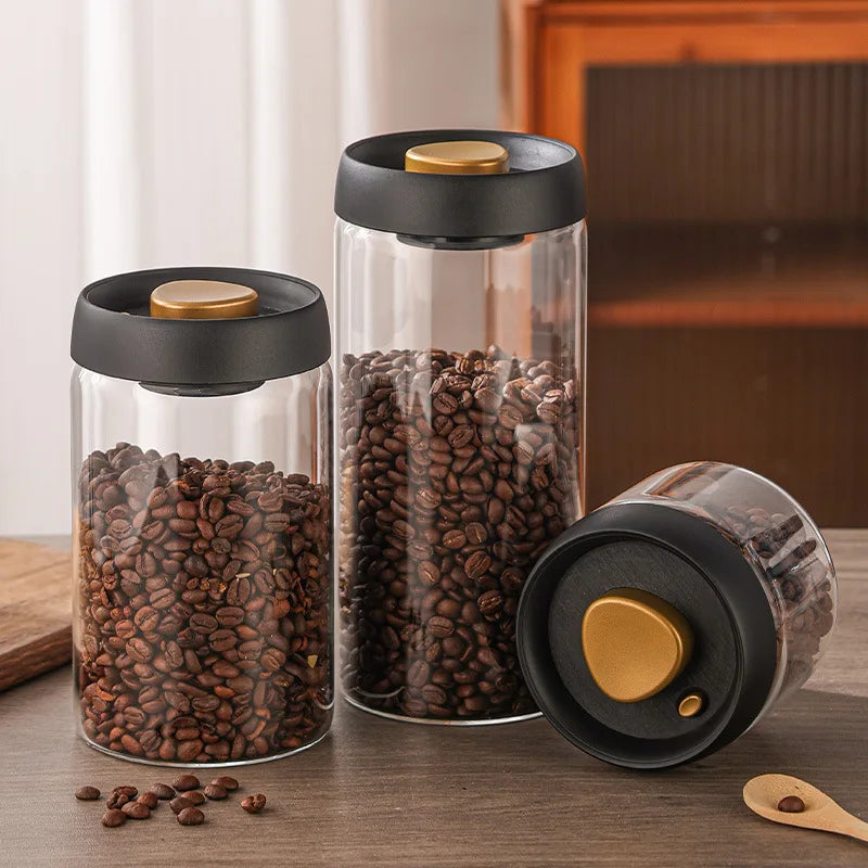 Vacuum Coffee Bean Storage Bottle Sealed Jar Grain