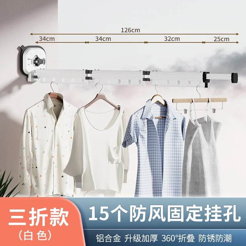 No Drill Suction Cup Clothes Rack Aluminum Alloy