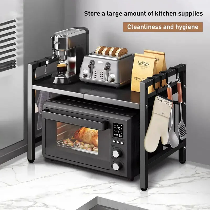 1pc Expandable Microwave Shelf Organizer Moisture Rust Proof