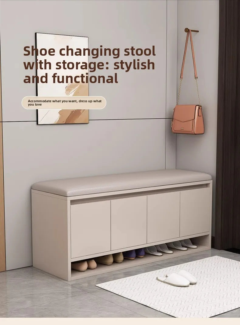 Shoe Storage Bench Cushion Seat Entryway Shoe Cabinet