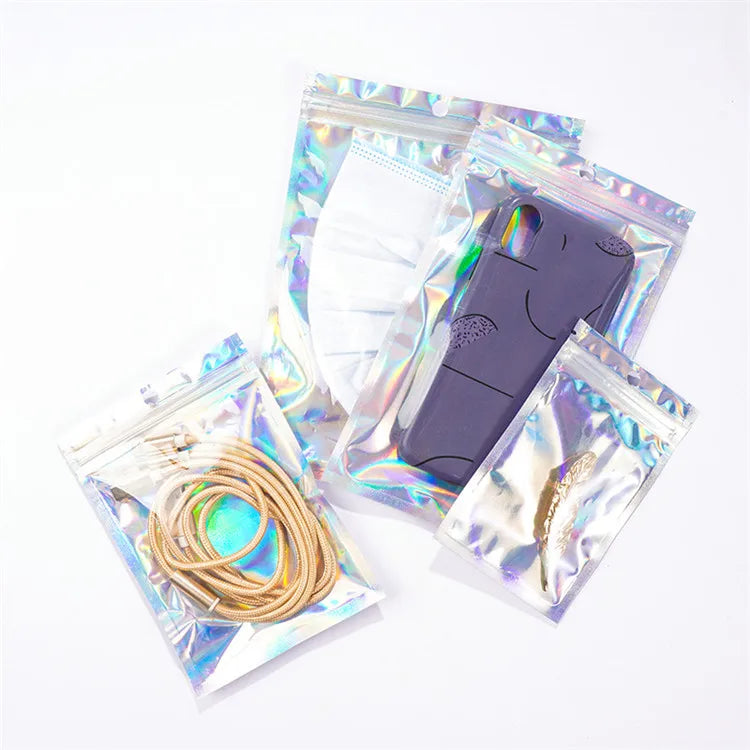 200pcs Resealable Translucent Holographic Storage Bag Hologram