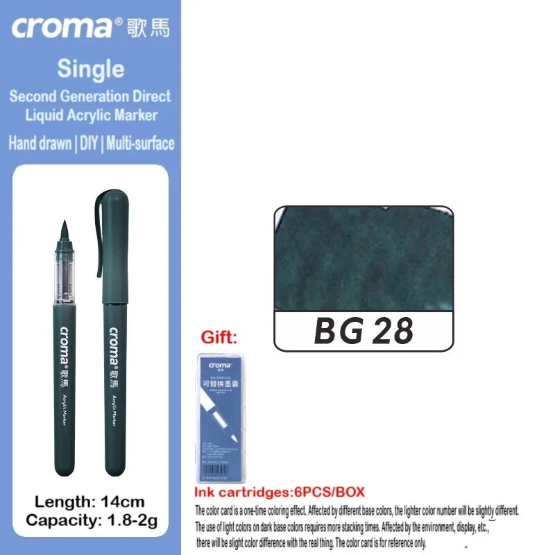 Croma 160/1 Colors Refillable Direct Liquid Acrylic Marker