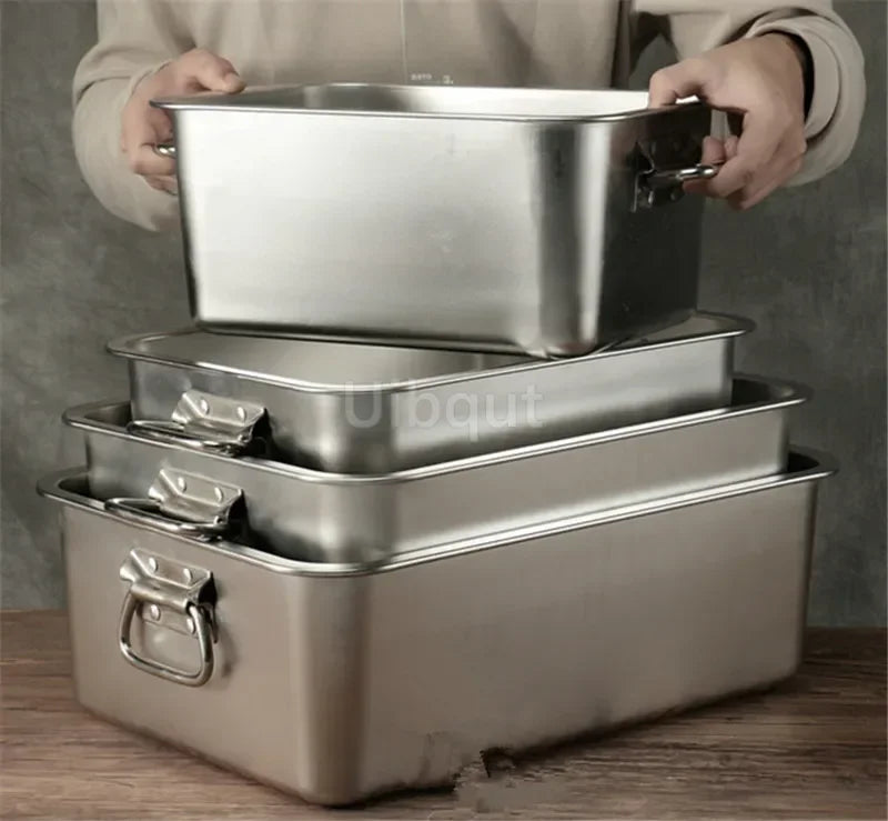 304 Stainless Steel Plate Metal Tray Handle Square