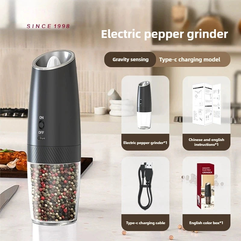 Usb Rechargeable Electric Salt Pepper Grinder Adjustable
