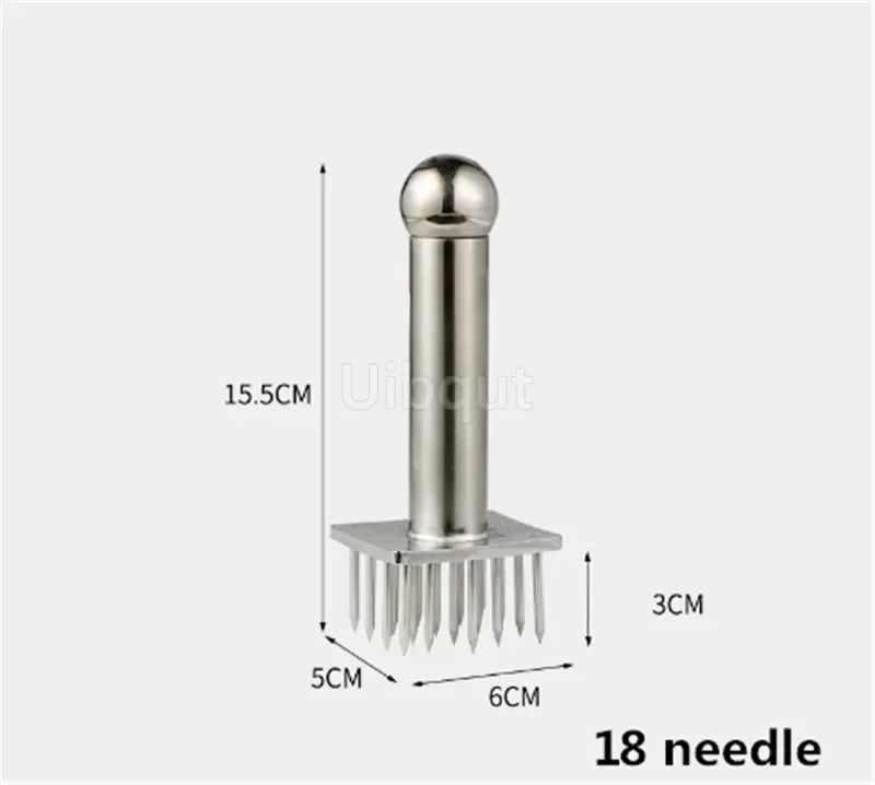 Stainless Steel Meat Needles Pounders Wooden Handle Profession