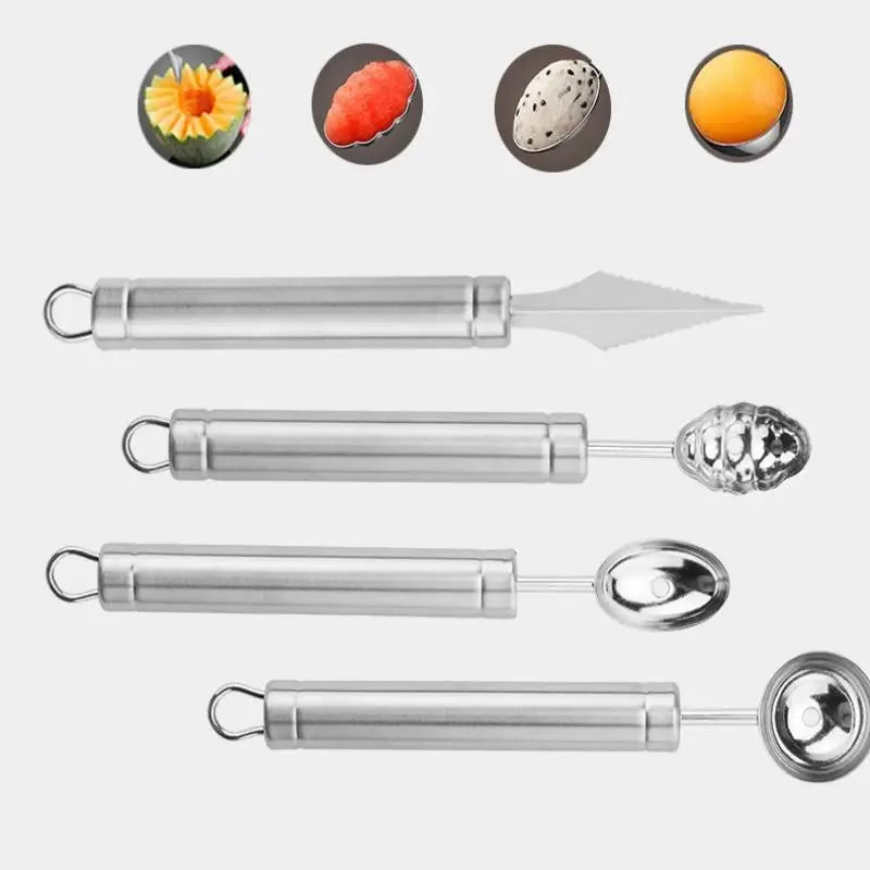 1pcs Fruit Carving Spoon Stainless Steel Waviness Baller
