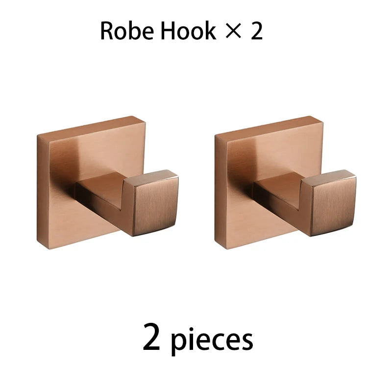 Brushed Rose Gold Bathroom Hardware Square Bath Toilet