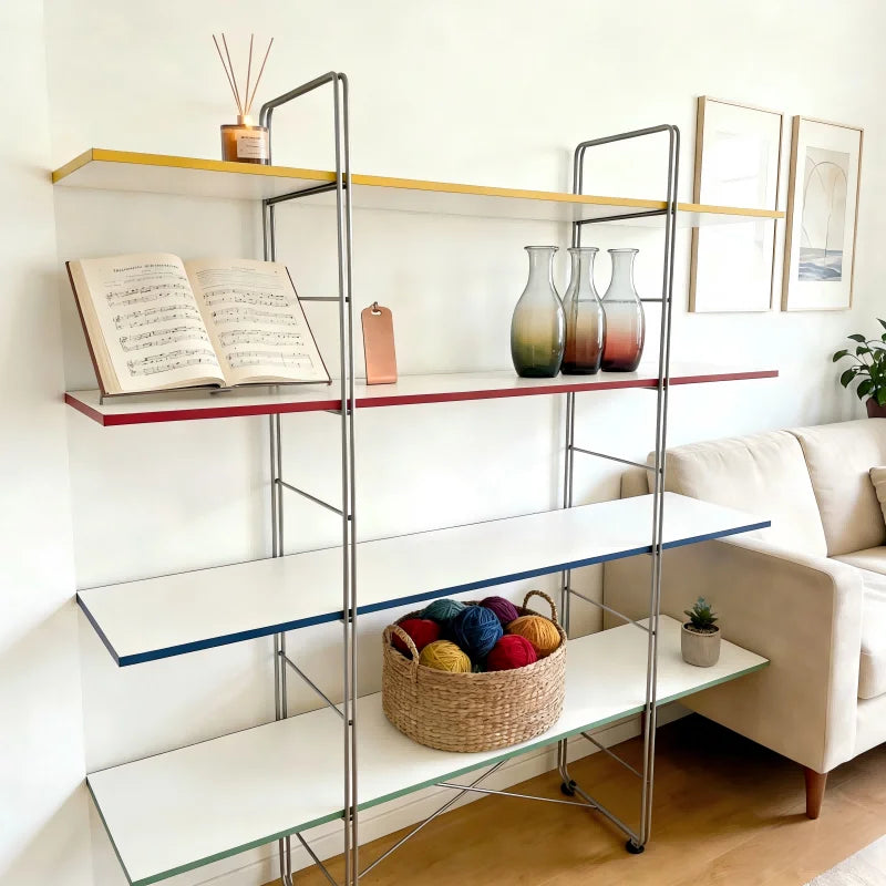 Solid Stainless Steel Bookshelf Multi-Layer Storage Rack