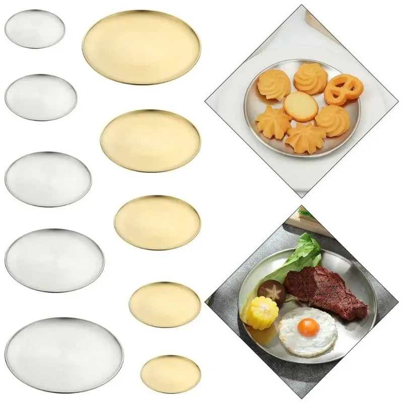Stainless Steel Metal Dining Disc Round Bone Spitting