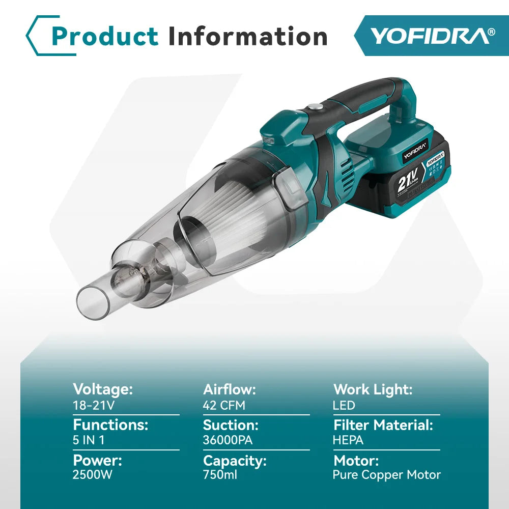 Yofidra Cordless Handheld Vacuum Cleaner Fit Powerful
