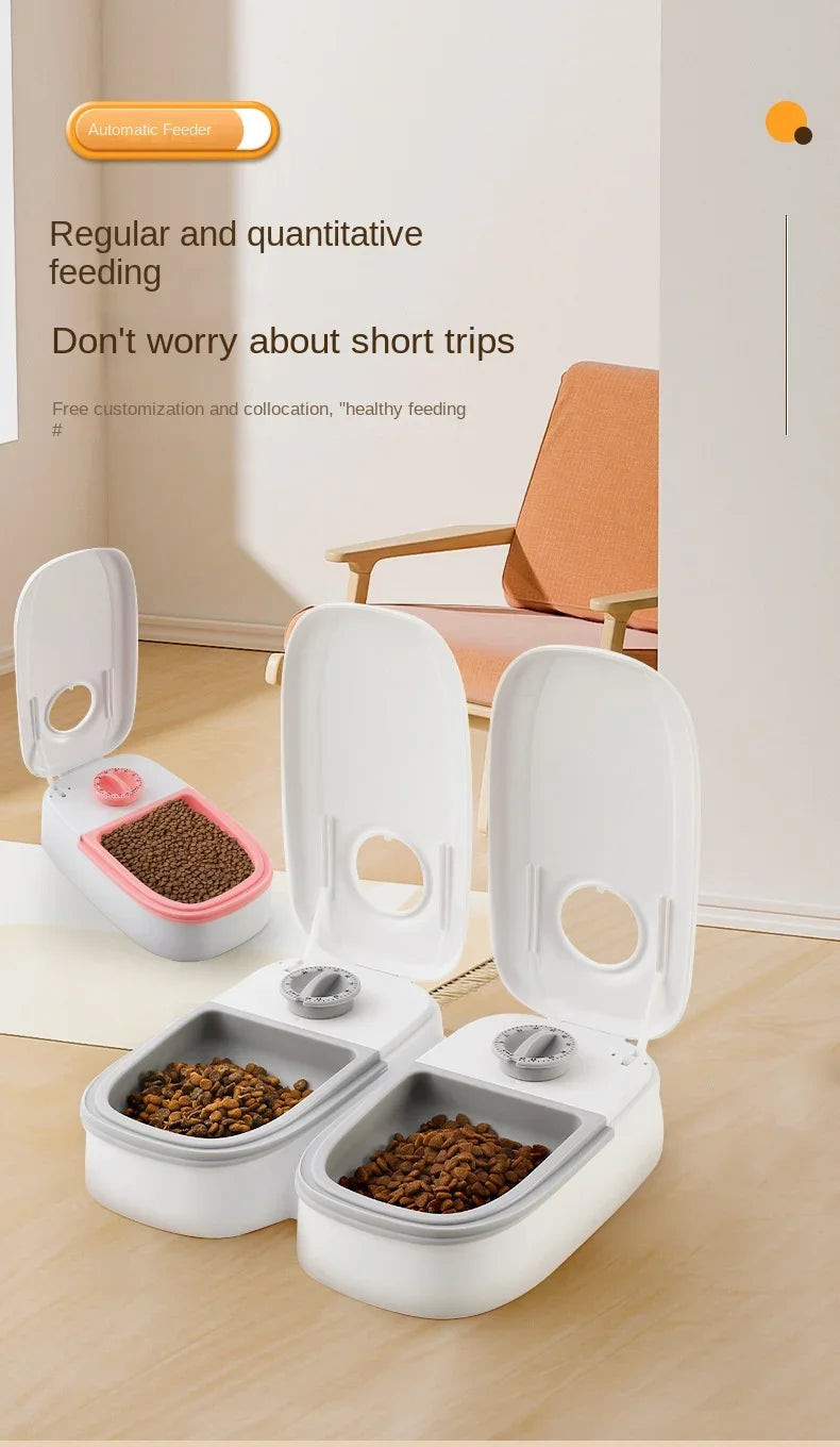 Dog Feeder Cat Automatic Feeding Water Bowl Timer