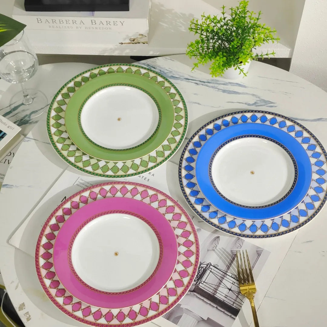 2pcs 10 Inch Bone China Tableware Dish Cake
