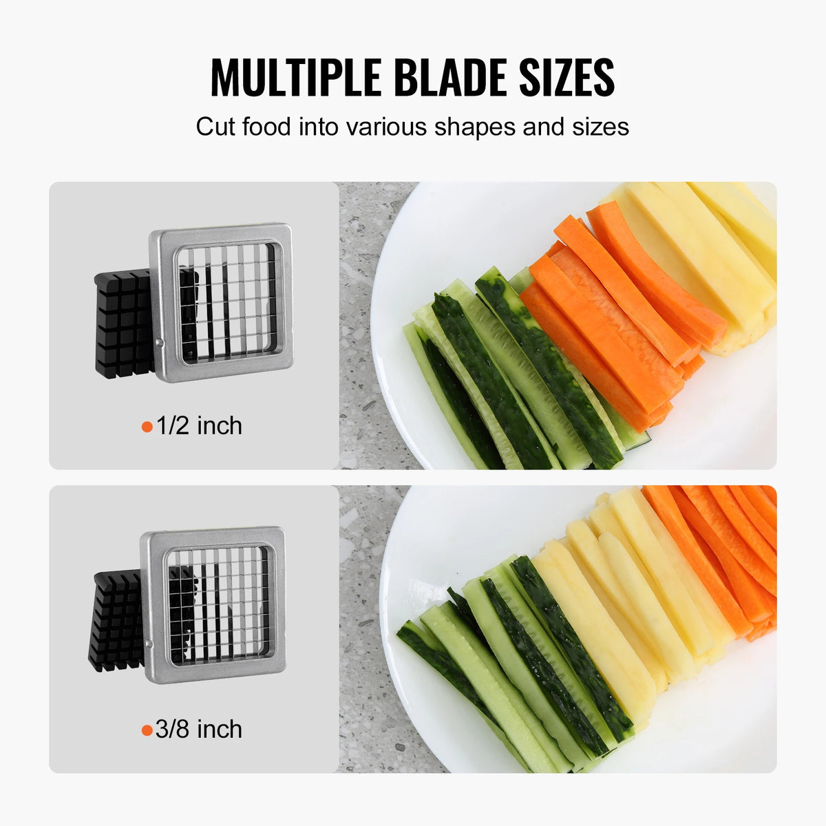 Succebuy French Fry Cutter Potato Slicer 1/2 3/8