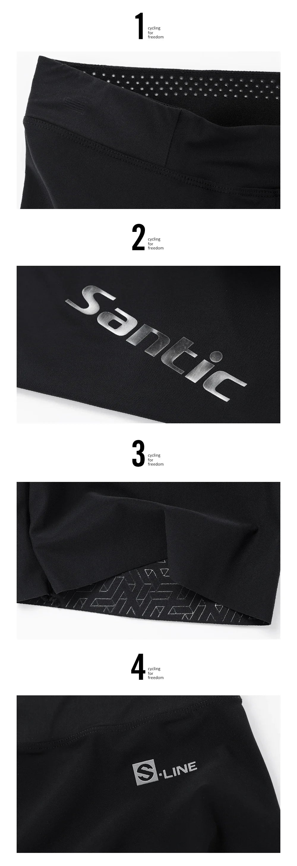 Santic Men Cycling Shorts Summer Breathable Half-Pants 4d