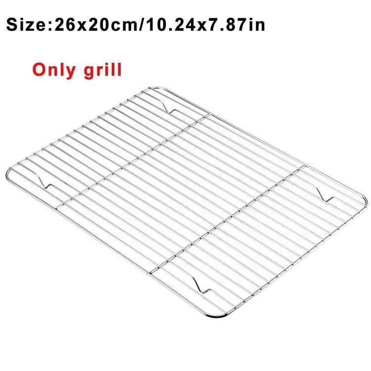 Rectangular Stainless Steel Grill Cookie Baking Pan Removable