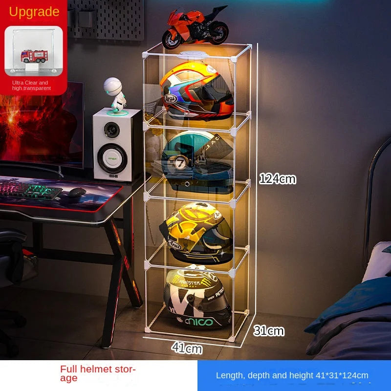 High Face Value Motorcycle Helmet Dustproof Storage Rack