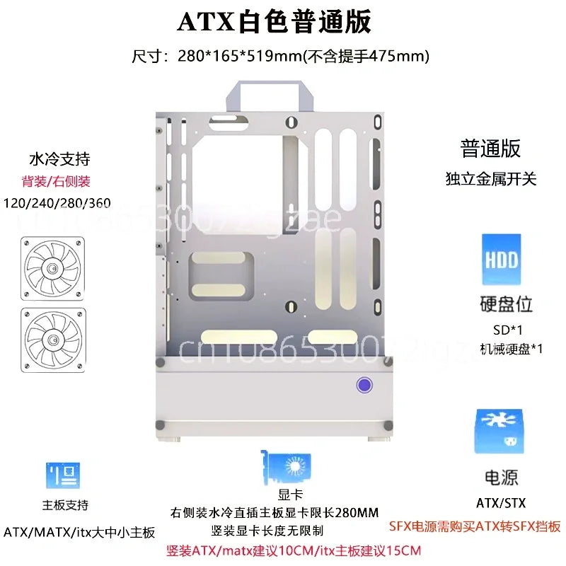 Open Frame Pc Case 240/360 Liquid & Air