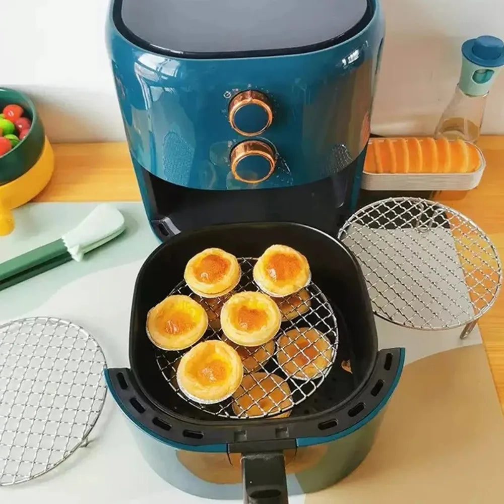 Round Air Fryer Rack Stackable Stainless Steel Grid