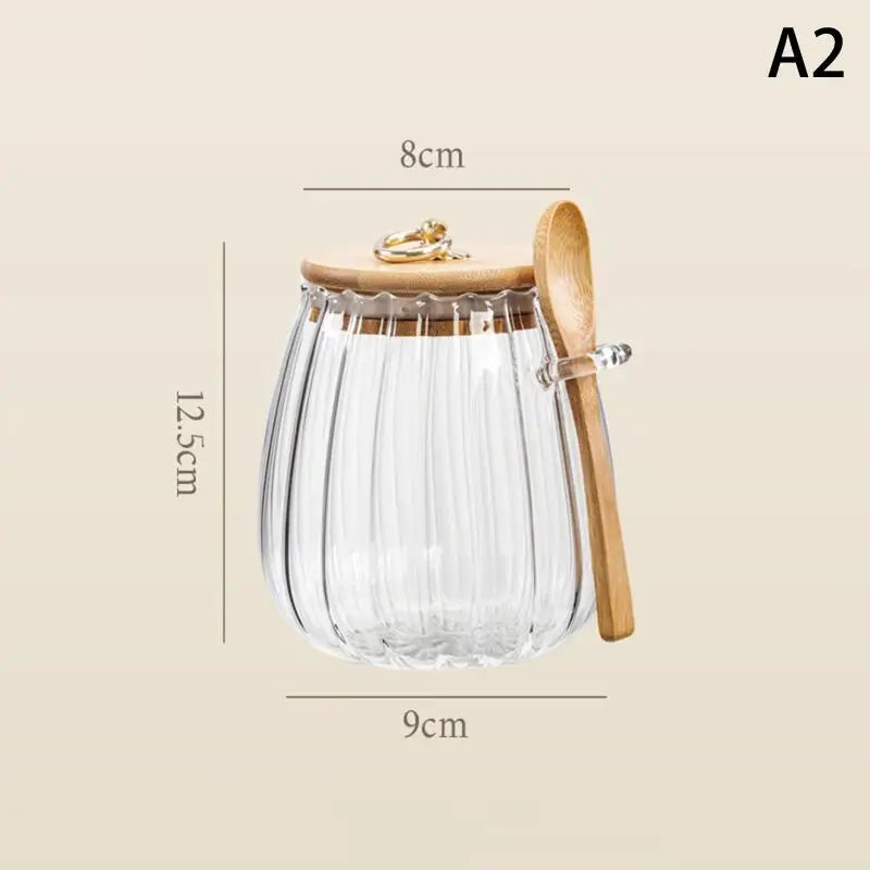 Airtight Food Containers Storage Pots Glass Jar Lid