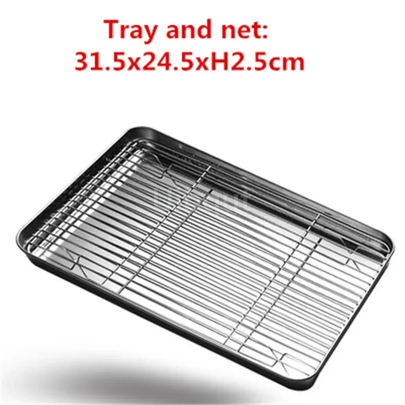 304 Stainless Steel Baking Tray Plate Bbq Tray