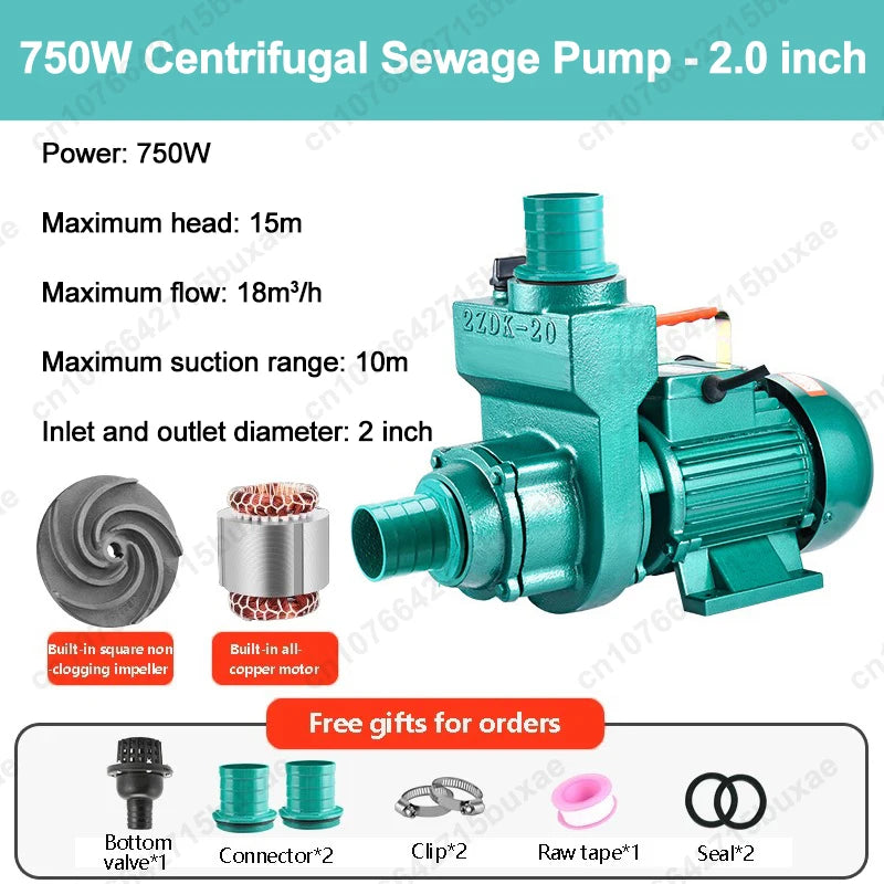 Ac220v / Ac380v High-Flow Sewage/Water Pump High-Pressure Water