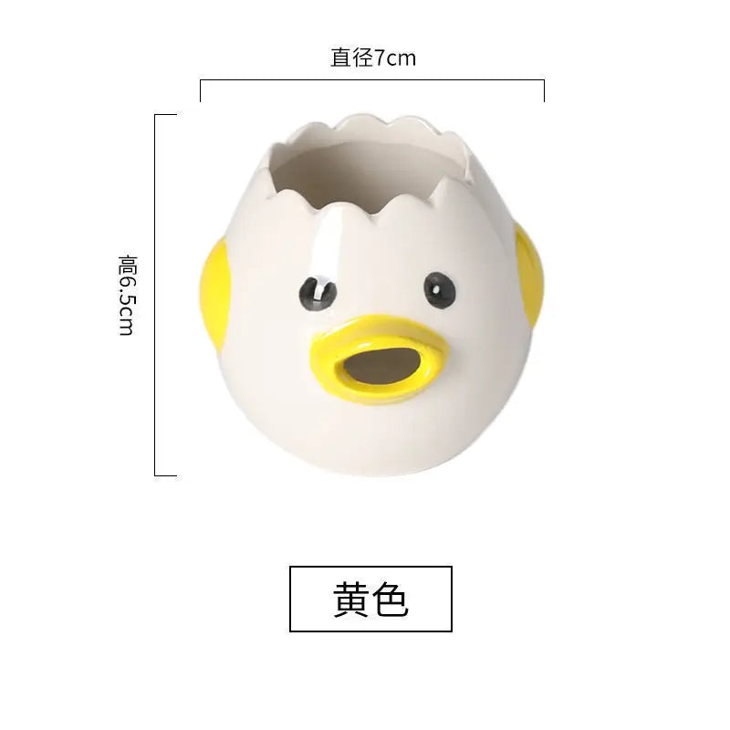 Egg White Separator Cute Chicken Ceramic Egg Yolk