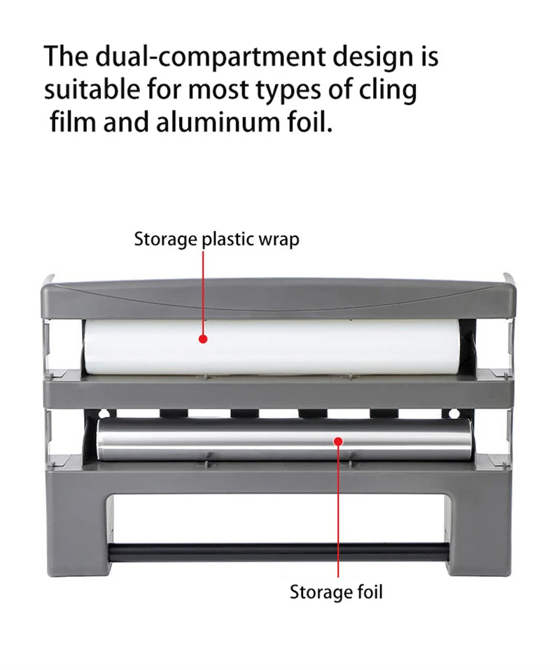 Cling Film Roll Cutting Holder Food Wrap Dispenser