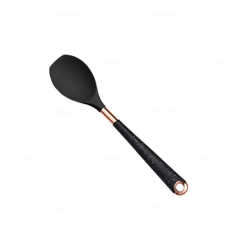 1-Pack Silicone Utensils Non-Stick Cooking Gold Plated Heat