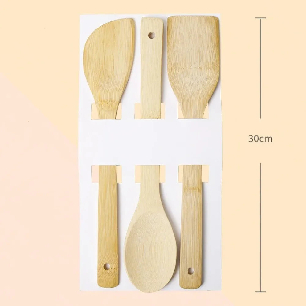 3pcs Safe Bamboo Cookware Ecofriendly Durable Cooking Utensils
