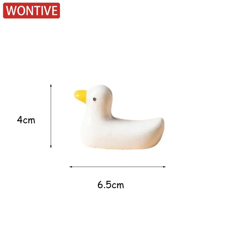 1-3pcs Duck Shape Ceramic Chopsticks Holder Spoon Rest