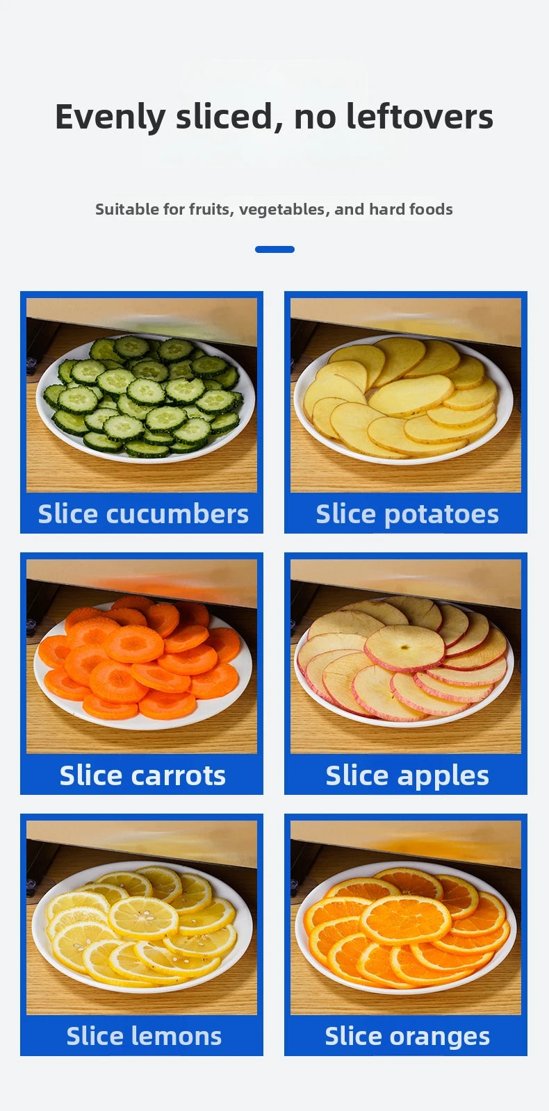 Electric Vegetable Cutter Automatic Feeding Food Processor French