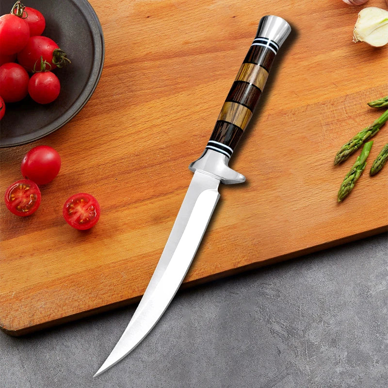 Stainless Steel Chef Knife Professional Boning Cleaver Wood
